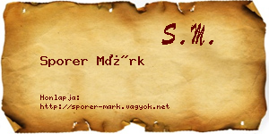 Sporer Márk névjegykártya
